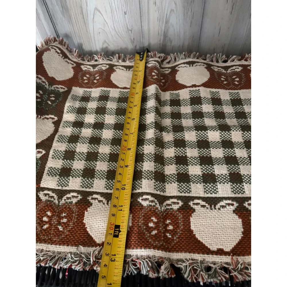 Apple Jacks Spice Woven Tapestry Placemat Fringed Farmhouse Decor 13x18